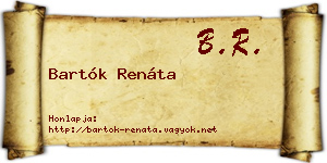 Bartók Renáta névjegykártya